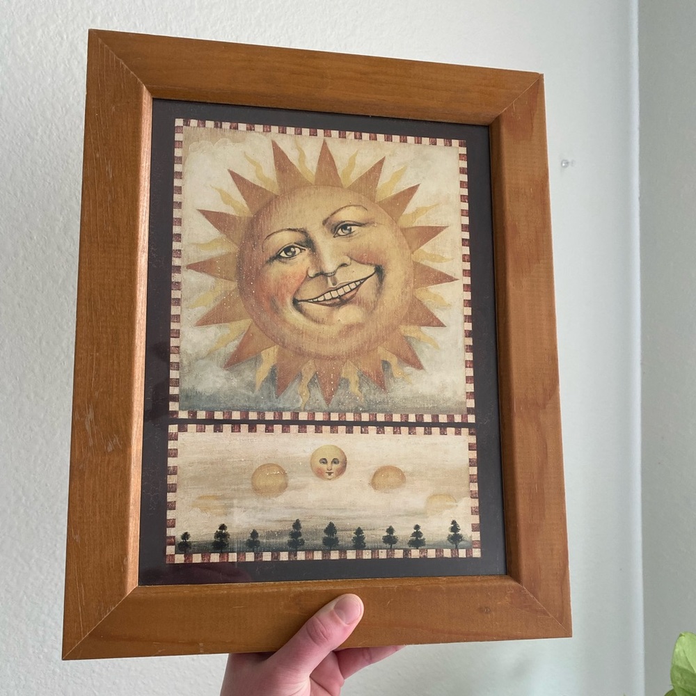 NY Artist David Carter Brown Folk Art Sun Framed Print